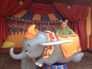 A photo op at the new Dumbo ride in September.