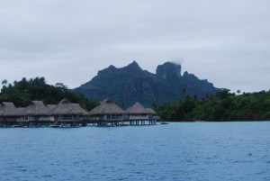 Typical over-the-water bungalows as resort accommodations in Bora Bora©Jean Janssen