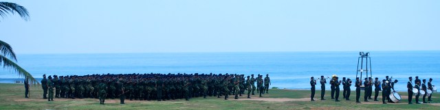 Military exercises along Galle Face Green, Colombo, Sri Lanka. ©Jean Janssen
