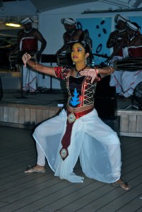 Female member of the Sri Lankan dance troupe who performed on board. ©Jean Janssen
