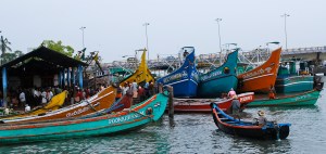 Colorful fishing boats, Kochi (Cochin), India. ©Jean Janssen