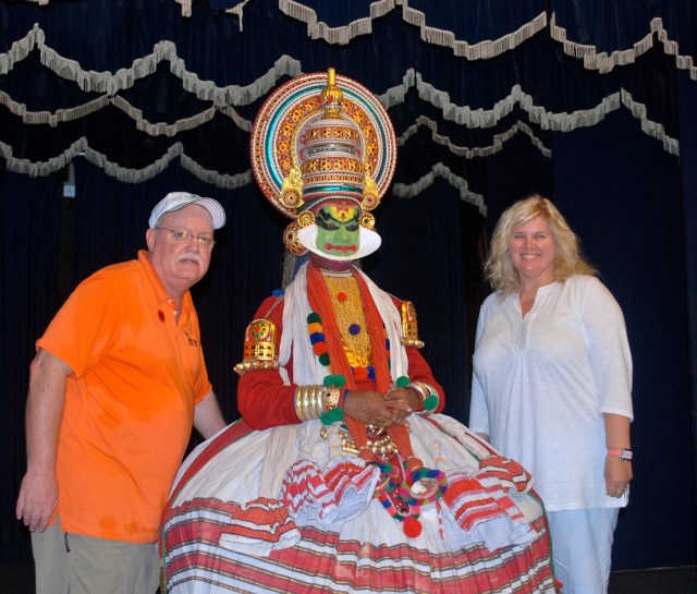 Boris and I with one of the actors after the Kathakali performance. 