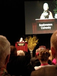Jane Goodall was the featured speaker at the Shilling Lecture Series, Southwestern University, April 2013