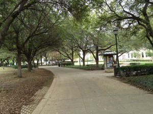 a section of Southwestern University's academic mall (without a puddle in sight).©Jean Janssen