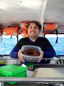 Rocky got a chocolate cake right on the boat in celebration of reaching 100 dives. ©Jean Janssen