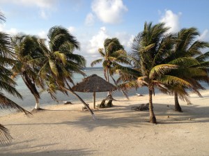 Beach lounge chairs at Turneffe Flats, Turneffe Atoll, Belize. ©Jean Janssen
