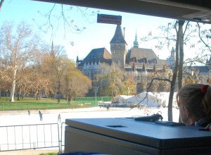 ice skating rink near Hero's Square, Budapest