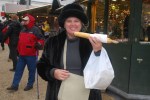 Exploring my German roots with this extra long bratwurst at the Christmas Market in Passau, Germany. 