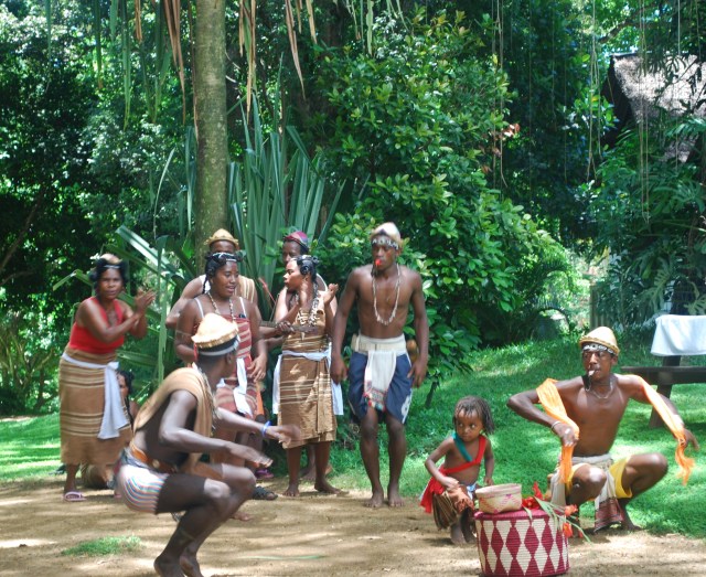 Native dancers at the lemur reserve, Madagascar
