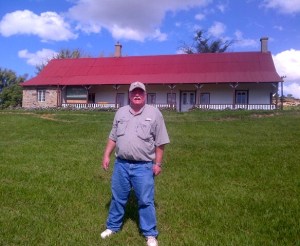 Boris at the hospital at Rorke's Drift rebuilt on the original foundation.  The hospital burned during the battle between the British and Zulu.