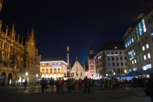 Marienplaz by night Munich, Germany