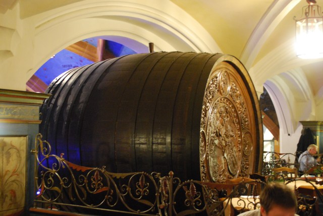 Every good German restaurant needs a giant beer barrel in the middle. The Ratskeller, Munich, Germany