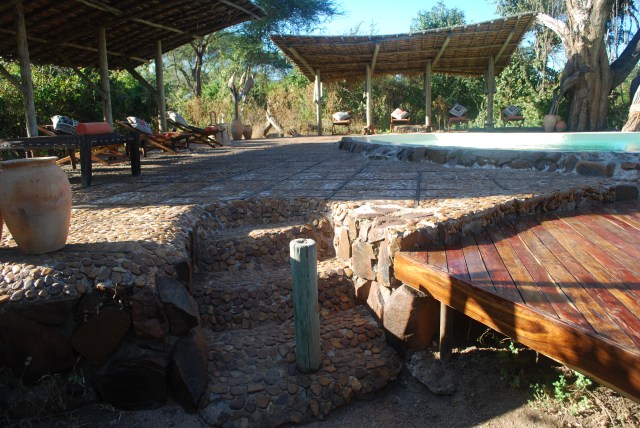 @Jean Janssen The lovely pool at Jongomero, Tanzania.  The temperature was too cool to partake.  Note the pool in the middle of the steps.  It was added when hippos decided to make sure of the pool regardless of the weather.  Their access is now restricted.