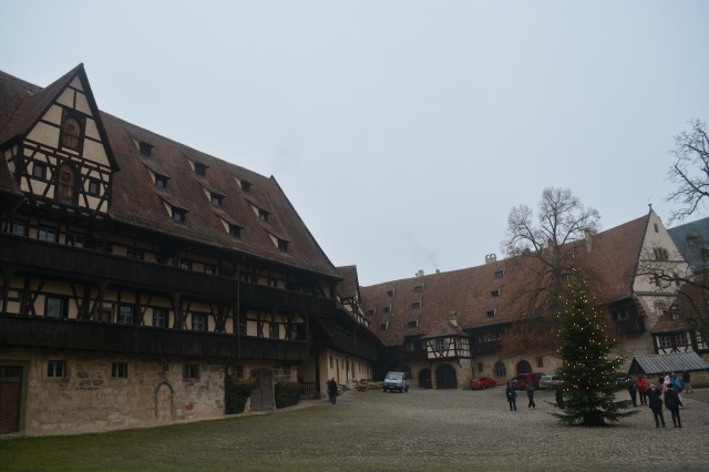 Inner Courtyard of former castle of Heinrich II, Bamberg, Germany  Now the sight of concerts and theater productions in summer. ©Jean Janssen