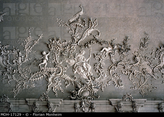 Stucco Dragon by Antonio Bossi on the ceiling of Weisser Saal, The Residence, Wurzburg, Germany