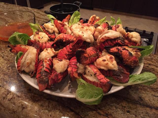 Lobster and Steak night at the house.--photo by Bob Kochman