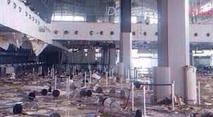 Damaged Los Cabos terminal post hurricane.