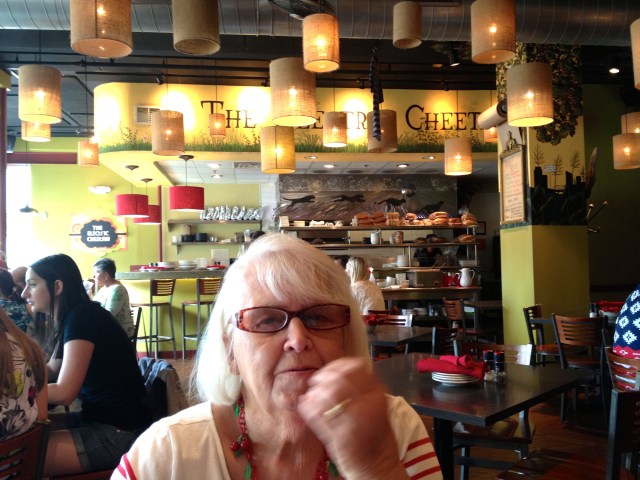 Here's my model and dining buddy again.  This time at The Electric Cheetah on Wealthy. ©Jean Janssen