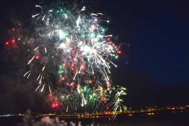 Late night fireworks along side our ship to end our “Azamazing Evening” in Liverpool ©Jean Janssen