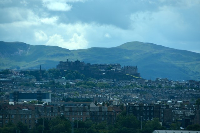 From our ship's berth in Leith, Scotland, you could see Edinburgh Castle ©Jean Janssen