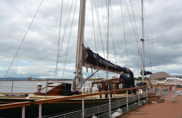 Royal Racing Yacht, the Bloodhound on display alongside the Britannia ©Jean Janssen