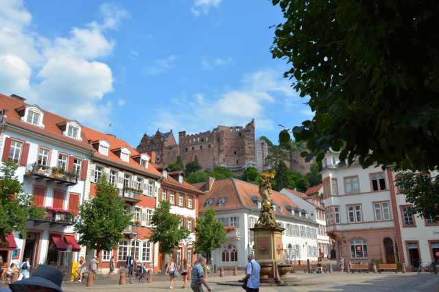 View of Heidelberg Castle from Corn Market, Heidedlberg, Germany ©Jean Janssen