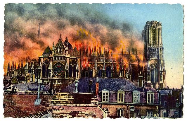 789px-Reims_Cathedral_burning_during_World_War_I